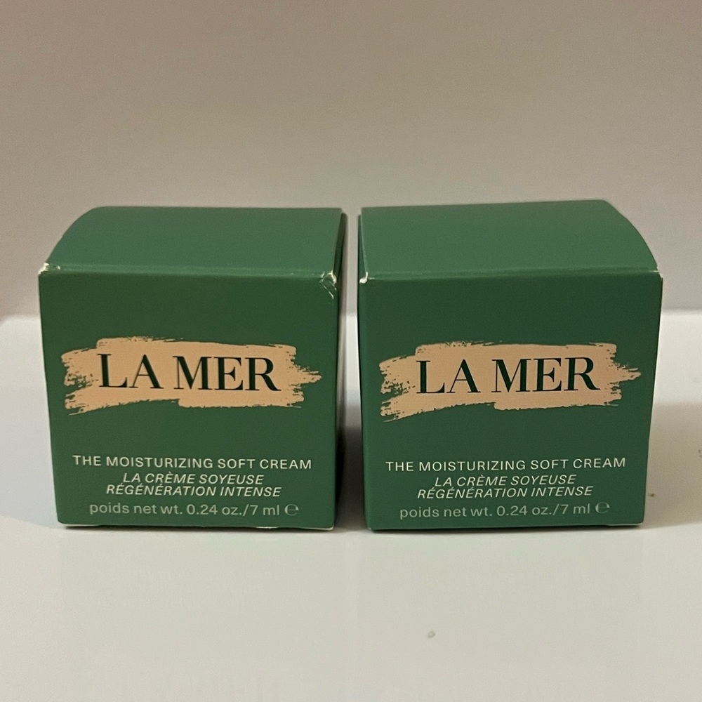 2 x La Mer The Moisturizing Soft Cream 7ml/.24 oz each (Total of 14ml), New